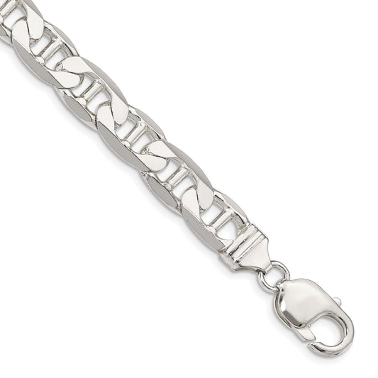 9 Inch Sterling Silver 9.5mm Flat Anchor Chain