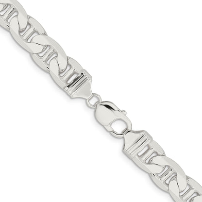 22 Inch Sterling Silver 11.5mm Flat Anchor Chain Necklace