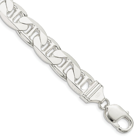 9 Inch Sterling Silver 11.5mm Flat Anchor Chain