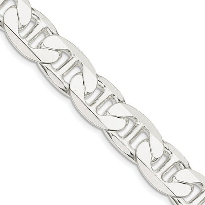 22 Inch Sterling Silver 11.5mm Flat Anchor Chain Necklace