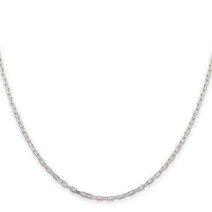 26 Inch Sterling Silver 2.2mm Diamond-Cut Long Link Cable Chain Necklace