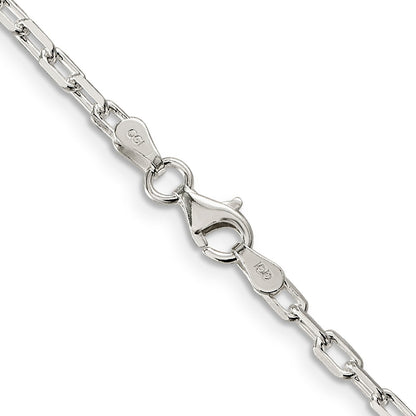 22 Inch Sterling Silver 2.9mm Diamond-Cut Long Link Cable Chain Necklace