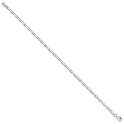 7 Inch Sterling Silver 2.9mm Diamond-Cut Long Link Cable Chain Bracelet