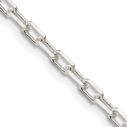 16 Inch Sterling Silver 2.9mm Diamond-Cut Long Link Cable Chain Necklace