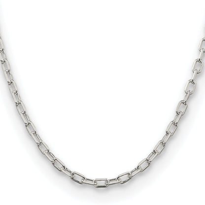 18 Inch Sterling Silver 4.5mm Diamond-Cut Long Link Cable Chain Necklace