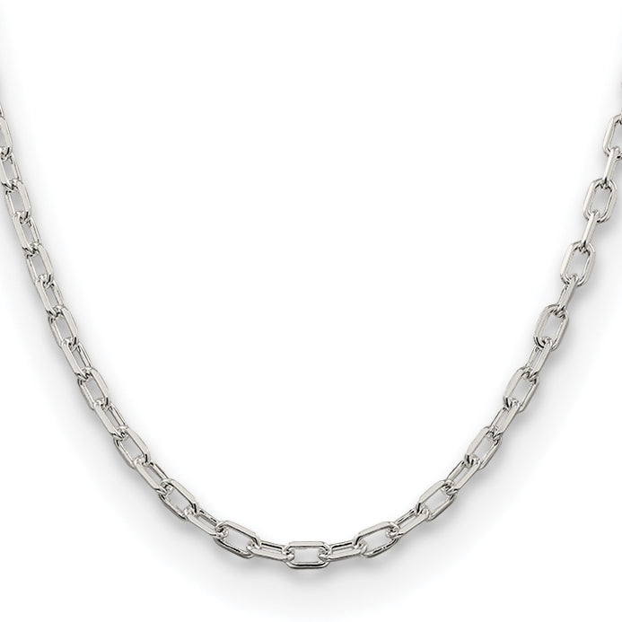 Sterling Silver Amore La Vita Rhodium-Plated Polished 4.3mm Diamond-Cut 7 Inch Open Link Cable With Lobster Clasp Charm Bracelet