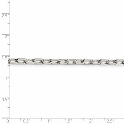 Sterling Silver Amore La Vita Rhodium-Plated Polished 4.3mm Diamond-Cut 7 Inch Open Link Cable With Lobster Clasp Charm Bracelet