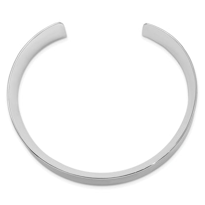Sterling Silver Rhodium-Plated Polished 20mm Cuff Bangle