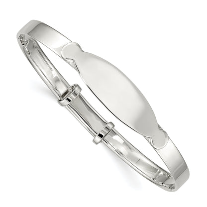 Sterling Silver Polished Adjustable Id Baby Bangle Bracelet