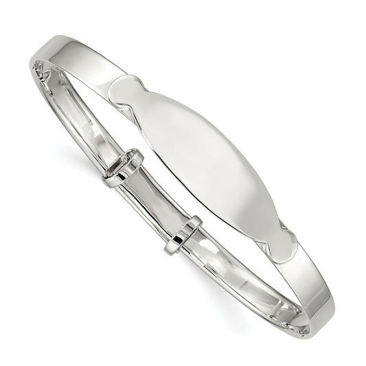 Sterling Silver Polished Adjustable Id Baby Bangle Bracelet