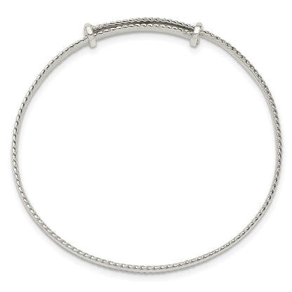 Sterling Silver Polished Milgrain 4.75mm Adjustable Children'S Bangle