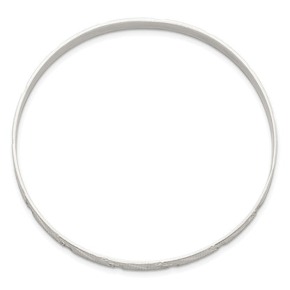 Sterling Silver 5mm Diamond Cut Slip-On Bangle