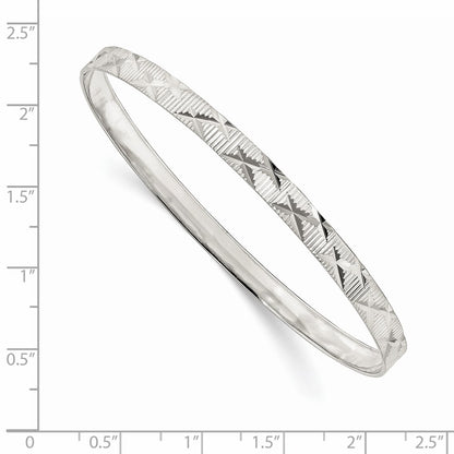 Sterling Silver 5mm Diamond Cut Slip-On Bangle