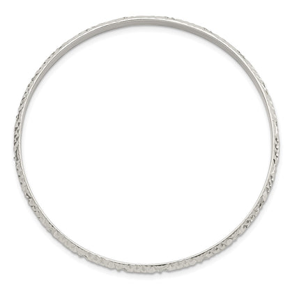 Sterling Silver Diamond Cut Slip-On Bangle