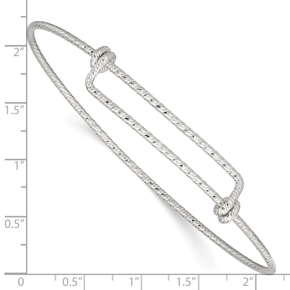 Sterling Silver Polished D/C 1.65mm 8-9.5In Expandable Bangle