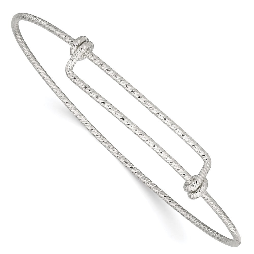Sterling Silver Polished D/C 1.65mm 8-9.5In Expandable Bangle