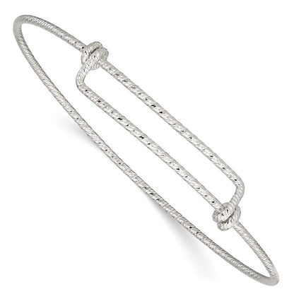 Sterling Silver Polished D/C 1.65mm 8-9.5In Expandable Bangle