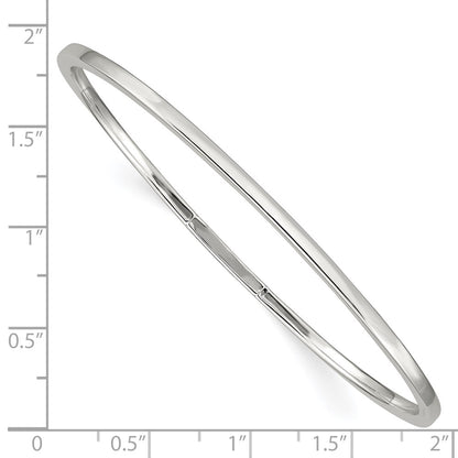 Sterling Silver 2mm Squared Edge Slip-On Bangle Bracelet