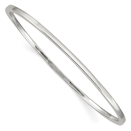 Sterling Silver 2mm Squared Edge Slip-On Bangle Bracelet