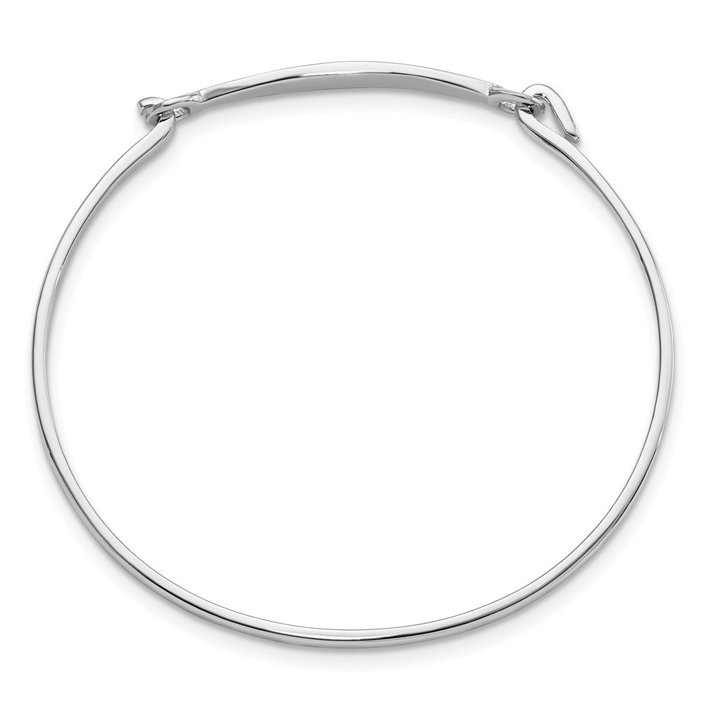 5.5 Inch Sterling Silver Rhodium-Plated Polished Children'S Id Bangle Bracelet