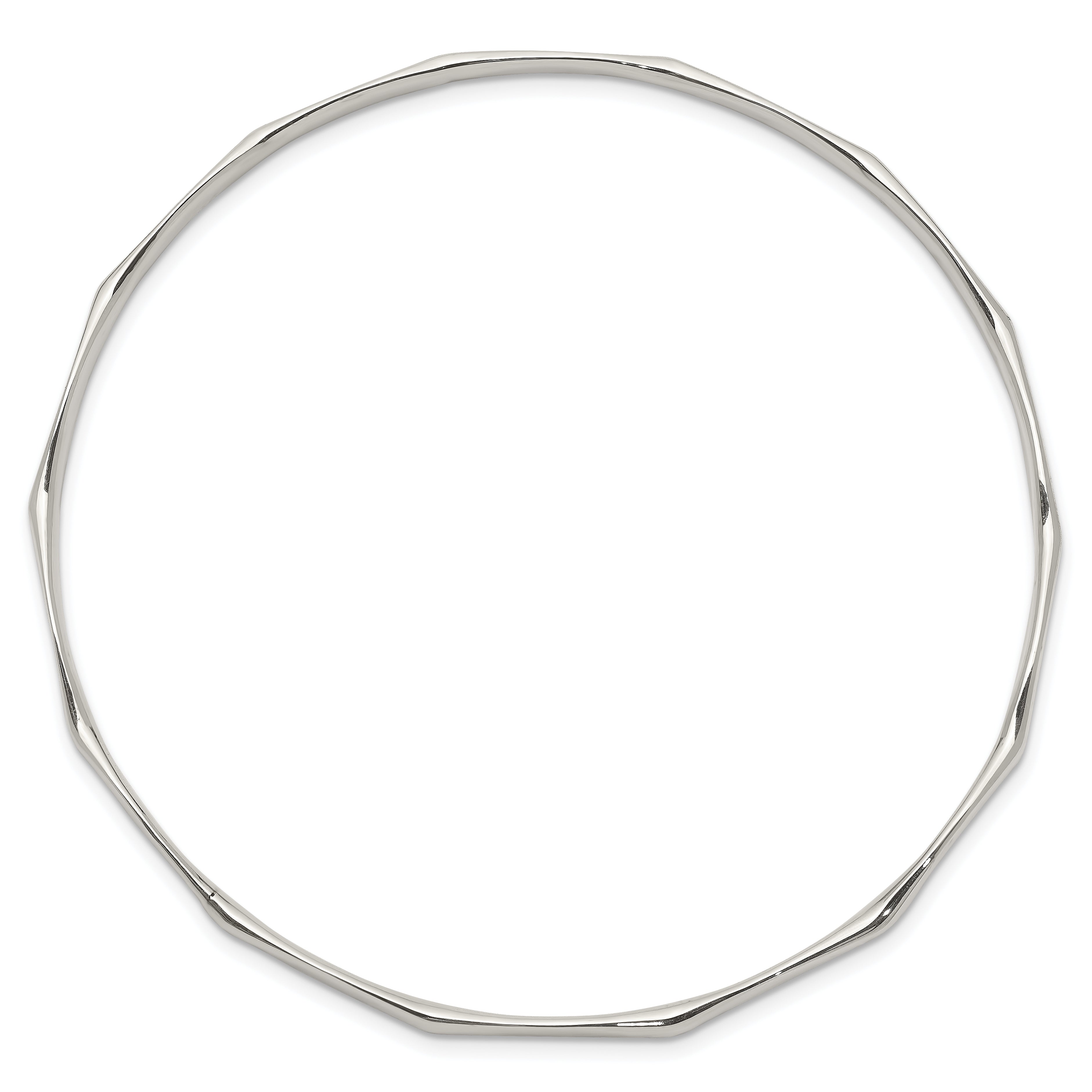 Sterling Silver Scalloped Slip-On Bangle