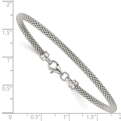 Sterling Silver Textured W/Clasp Bangle