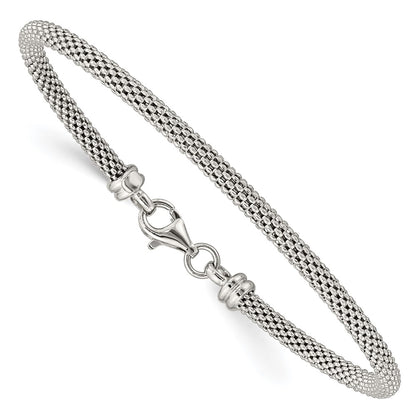Sterling Silver Textured W/Clasp Bangle