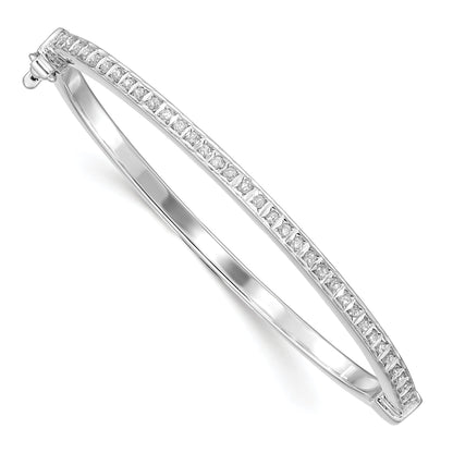 Sterling Silver Diamond Fascination Mystique Platinum-Plated Baby Bangle