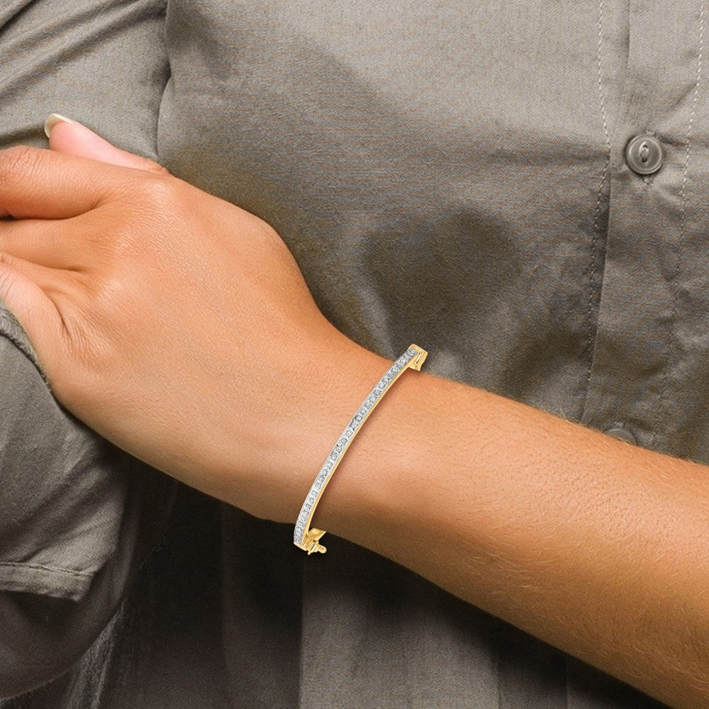 Ss/Gold Plated Diamond Fascination Mystique Sterling Silver 18K Gold-Plated Baby Bangle