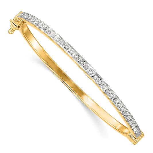 Ss/Gold Plated Diamond Fascination Mystique Sterling Silver 18K Gold-Plated Baby Bangle