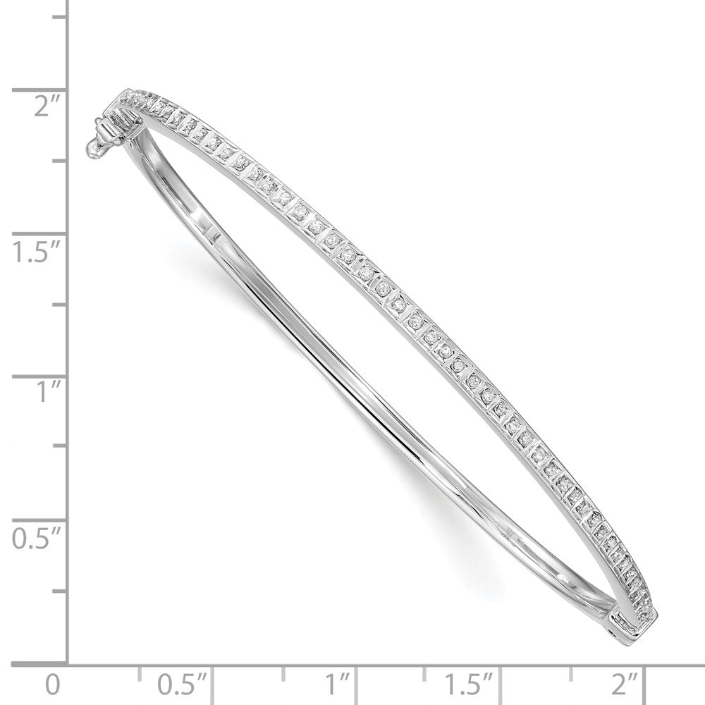 Sterling Silver Diamond Fascination Mystique Platinum-Plated Carart Bangle