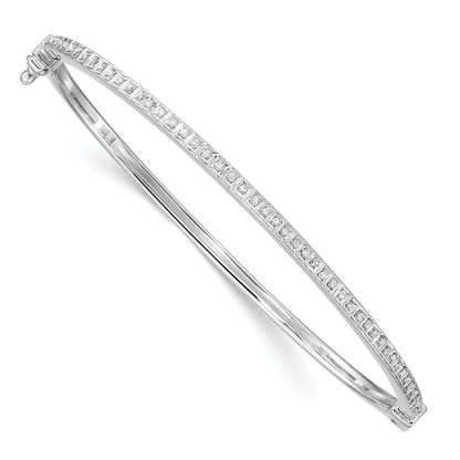 Sterling Silver Diamond Fascination Mystique Platinum-Plated Carart Bangle