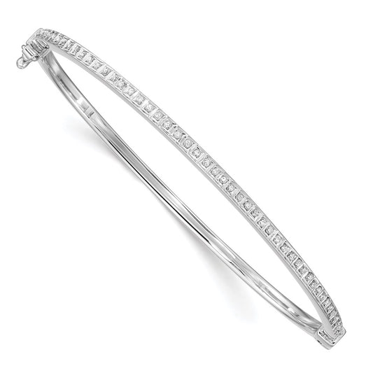 Sterling Silver Diamond Fascination Mystique Platinum-Plated Carart Bangle