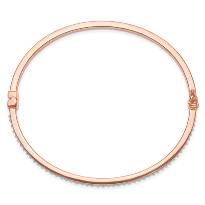 Ss/Rose Plated Diamond Fascination Mystique Sterling Silver 18K Rose Gold-Plated Bangle