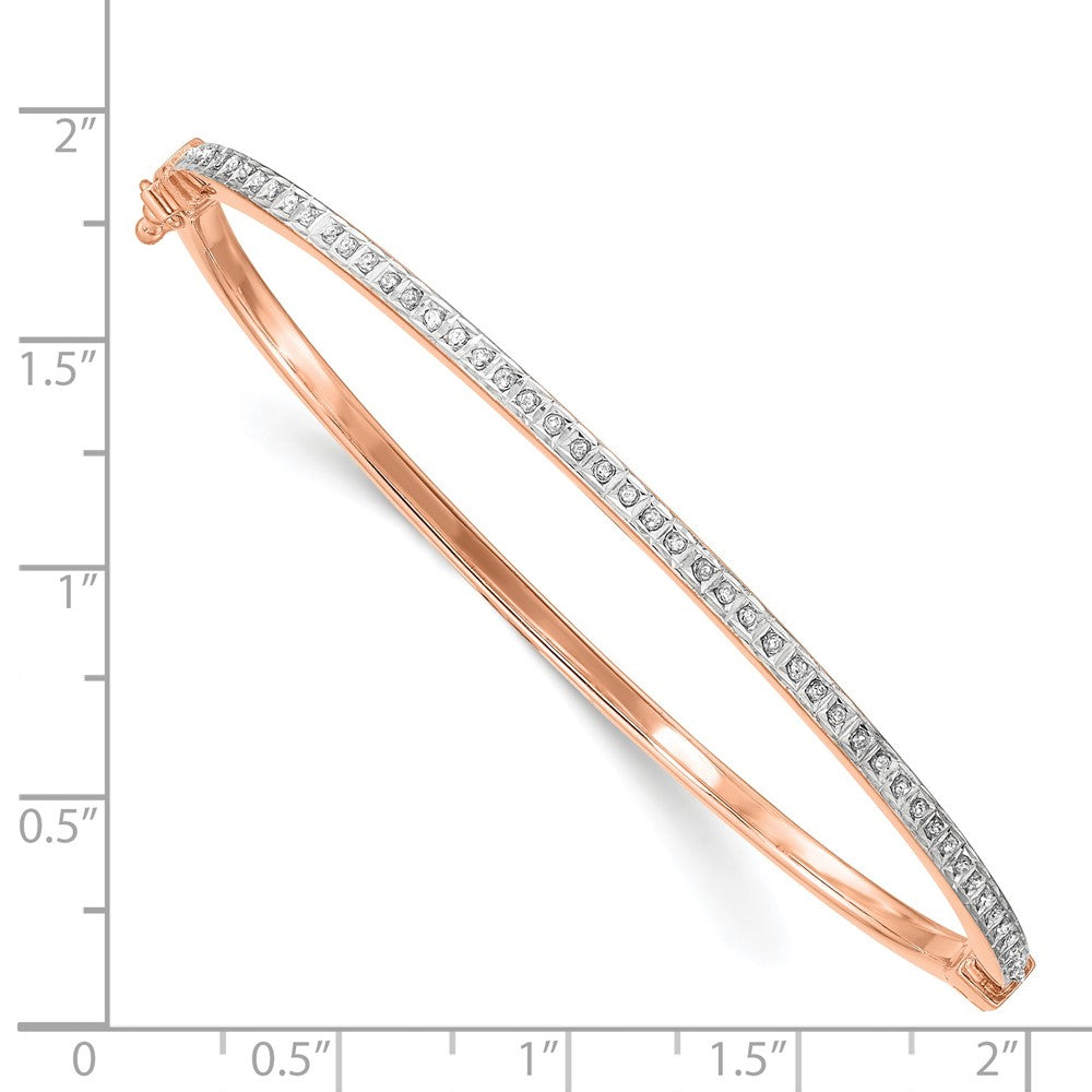 Ss/Rose Plated Diamond Fascination Mystique Sterling Silver 18K Rose Gold-Plated Bangle