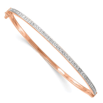 Ss/Rose Plated Diamond Fascination Mystique Sterling Silver 18K Rose Gold-Plated Bangle