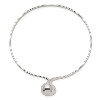 Sterling Silver Twisted Ball Catch Bangle