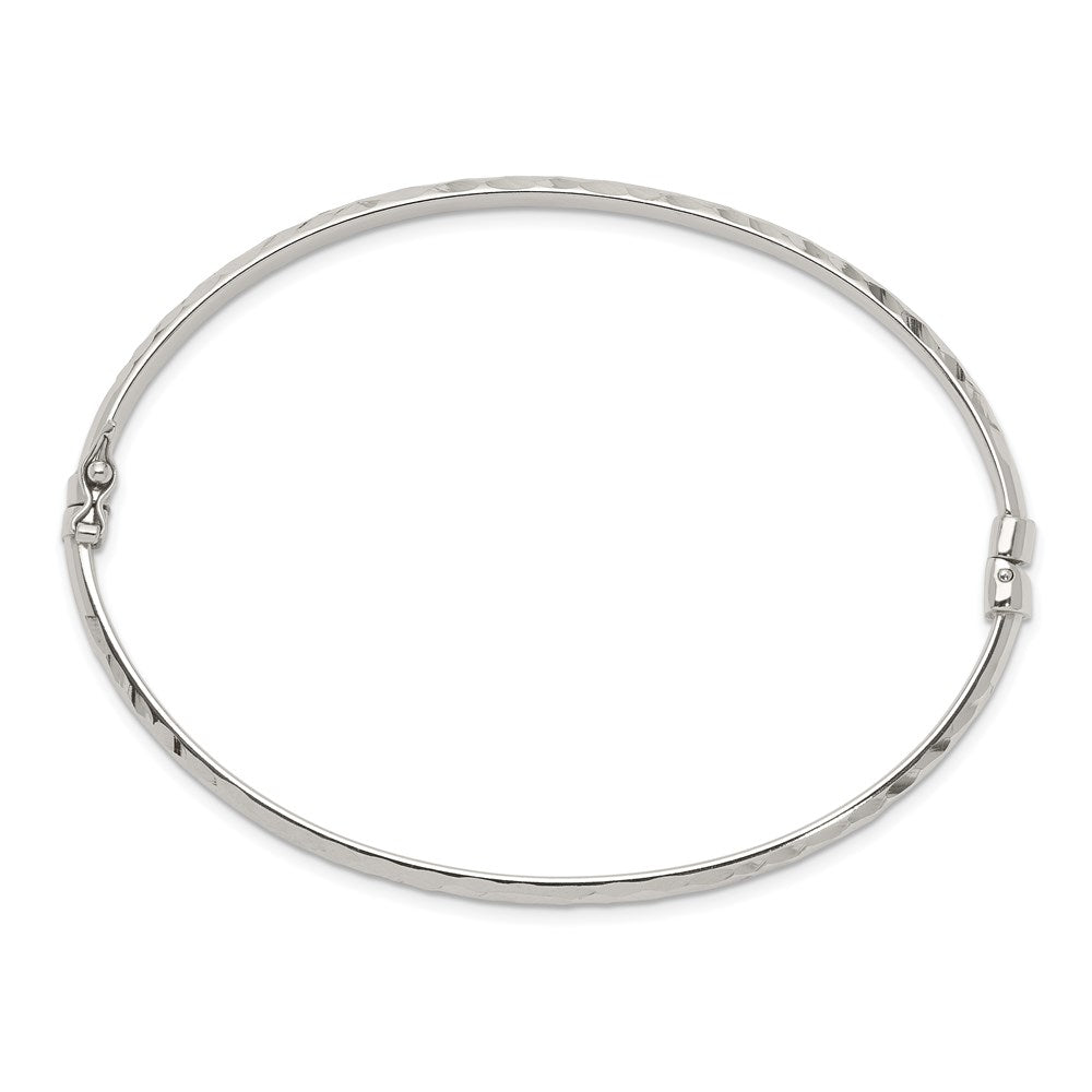 Sterling Silver D/C 4mm Bangle And 3mm Hoop Earring Set
