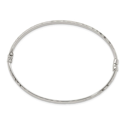 Sterling Silver D/C 4mm Bangle And 3mm Hoop Earring Set