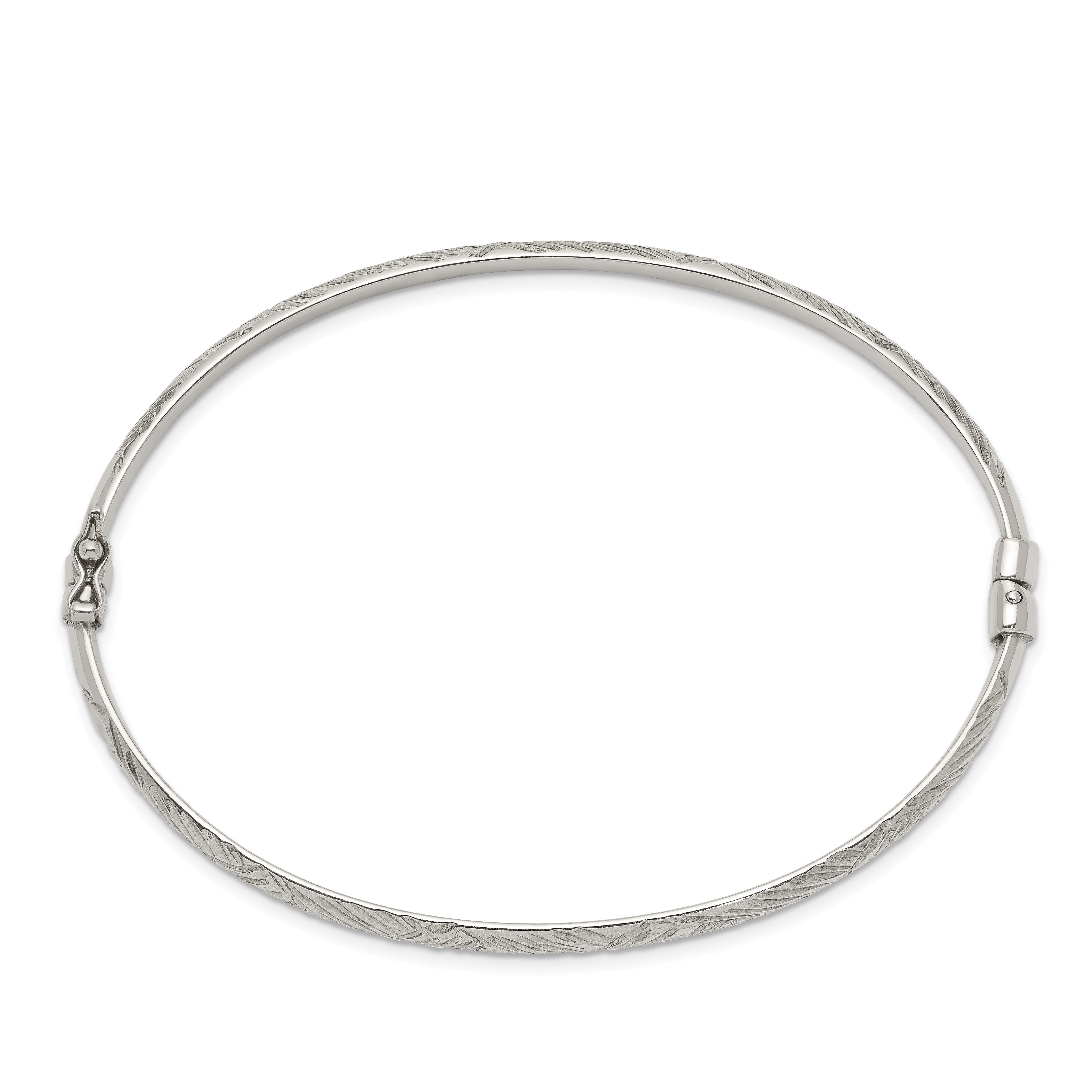 Sterling Silver D/C 4mm Bangle And 3mm Hoop Earring Set