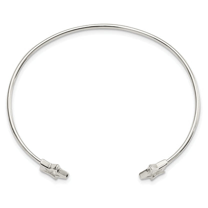 Sterling Silver Cut-Out Star Cuff Bangle