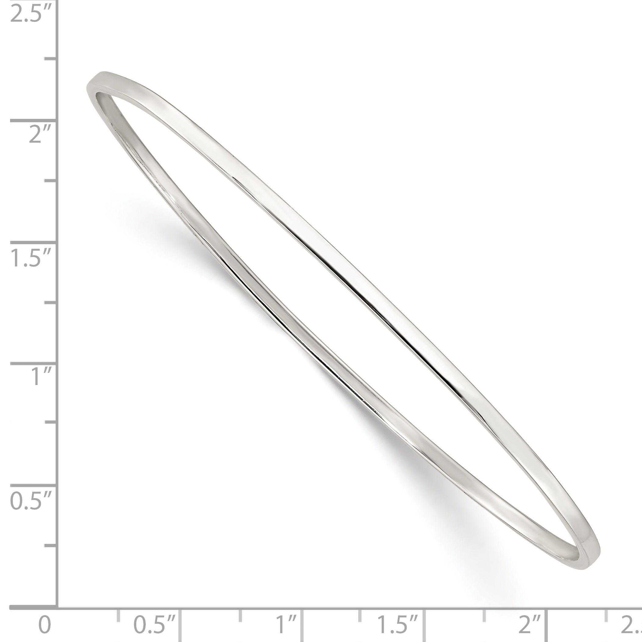 Sterling Silver Polished 2mm Slip-On Bangle