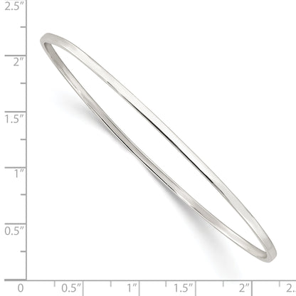 Sterling Silver Polished 2mm Slip-On Bangle