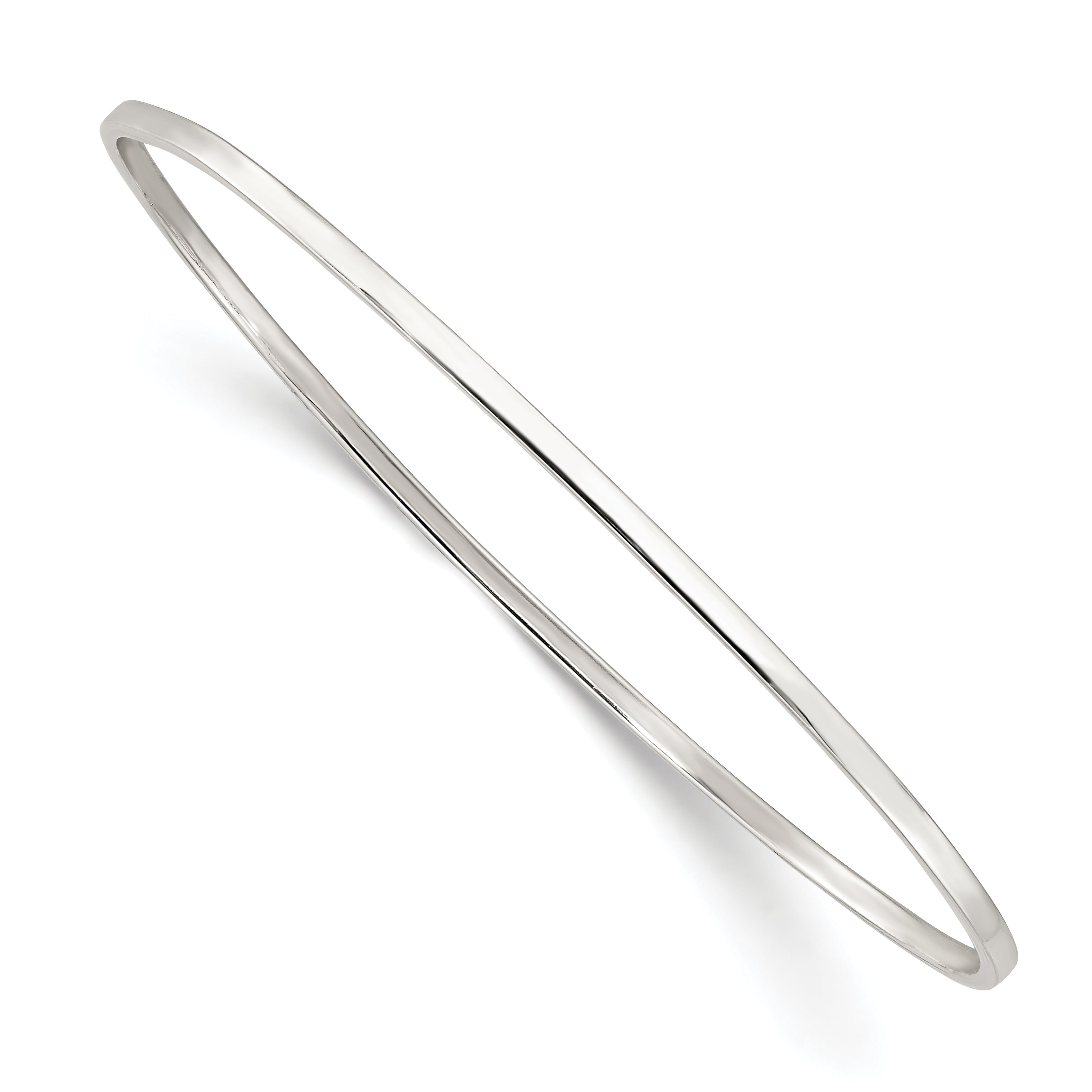 Sterling Silver Polished 2mm Slip-On Bangle