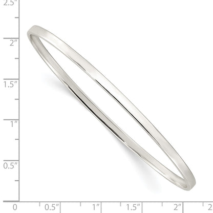 Sterling Silver Polished 3mm Slip-On Bangle