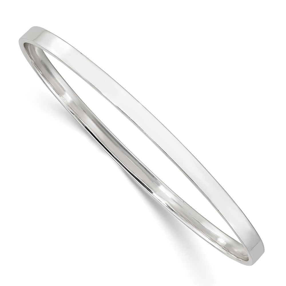 Sterling Silver Polished 4mm Slip-On Bangle