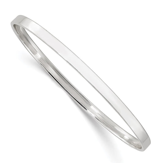 Sterling Silver Polished 4mm Slip-On Bangle