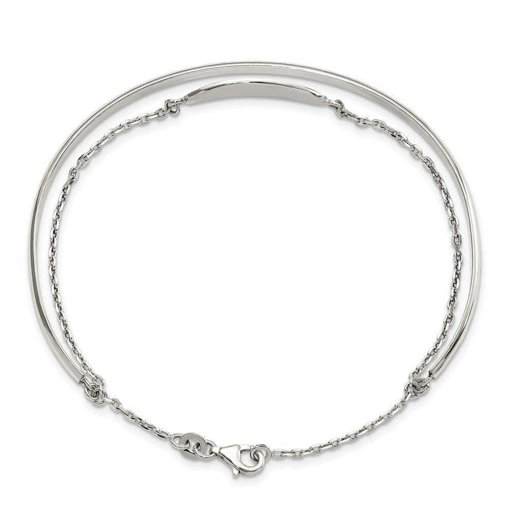 Sterling Silver Polished Id Bangle