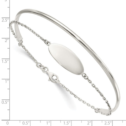 Sterling Silver Polished Id Bangle