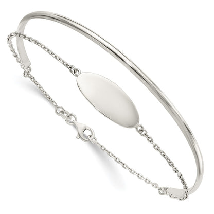Sterling Silver Polished Id Bangle
